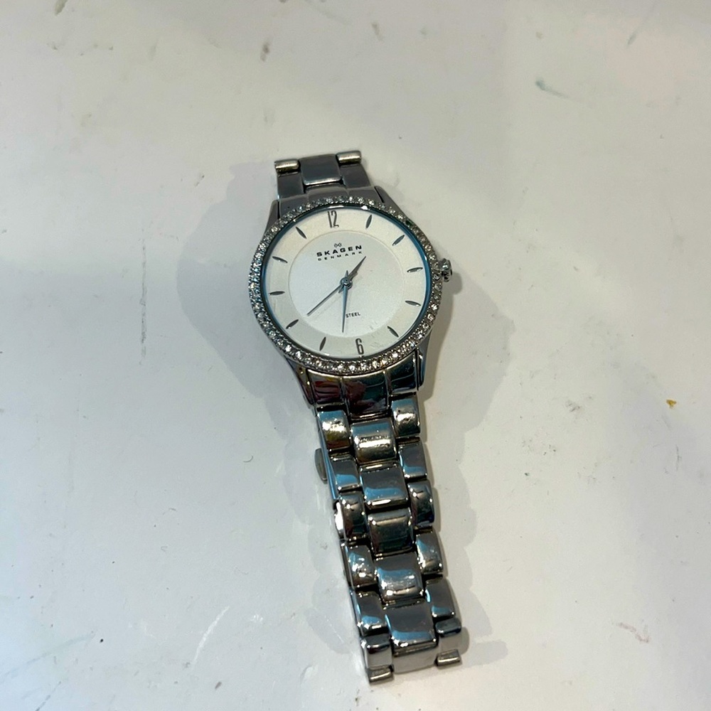 Skagen 347SSX Womens Stainless Steel Analog Dial Quartz Low Profile Wrist Watch